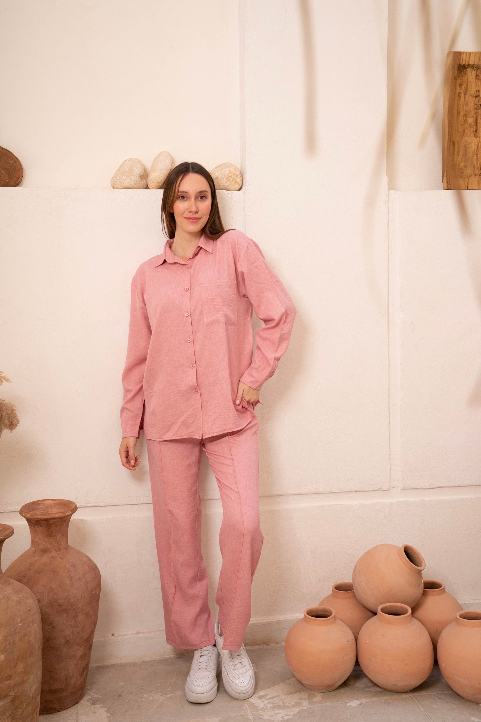 Gumus Linen Pinky Suit