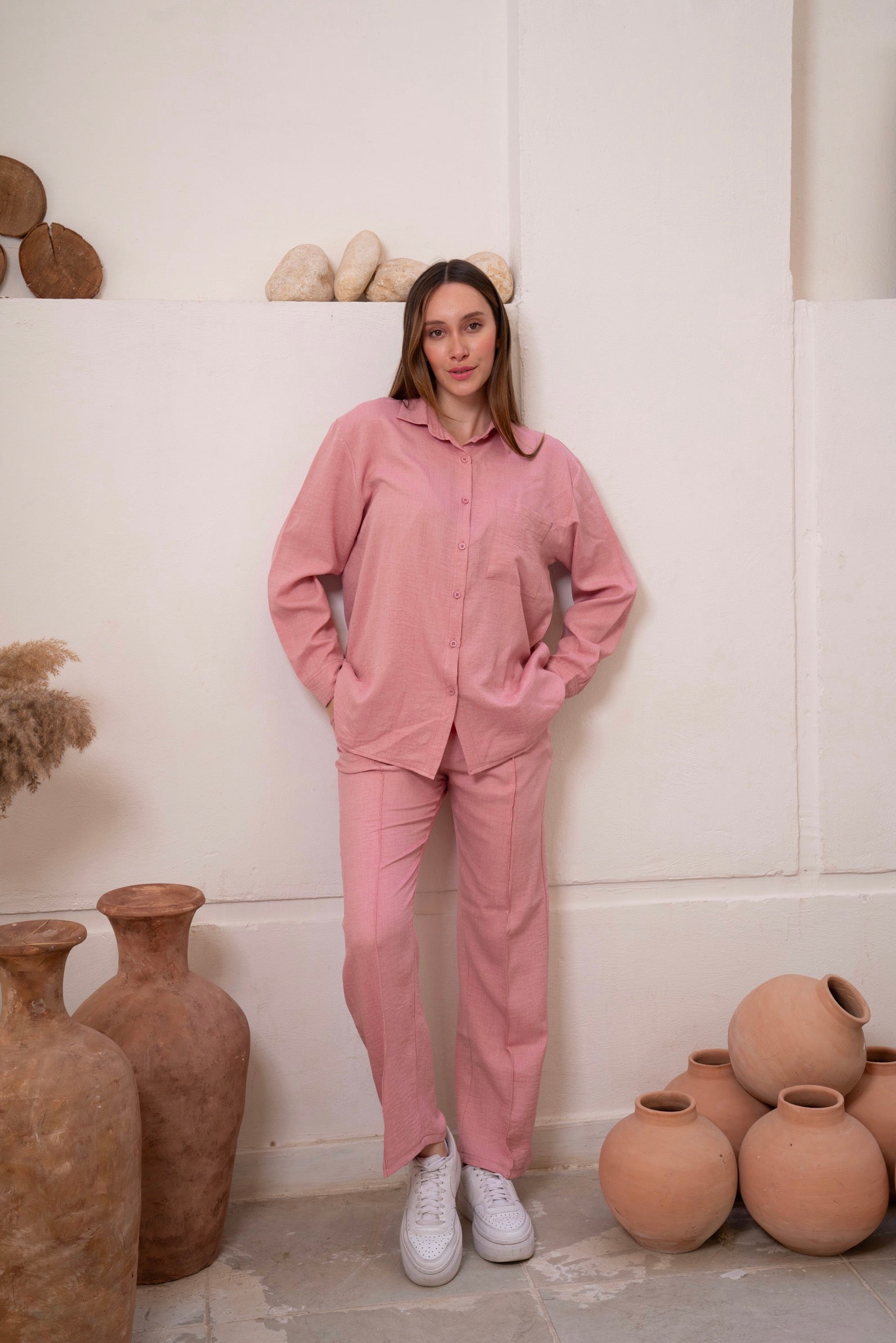 Gumus Linen Pinky Suit