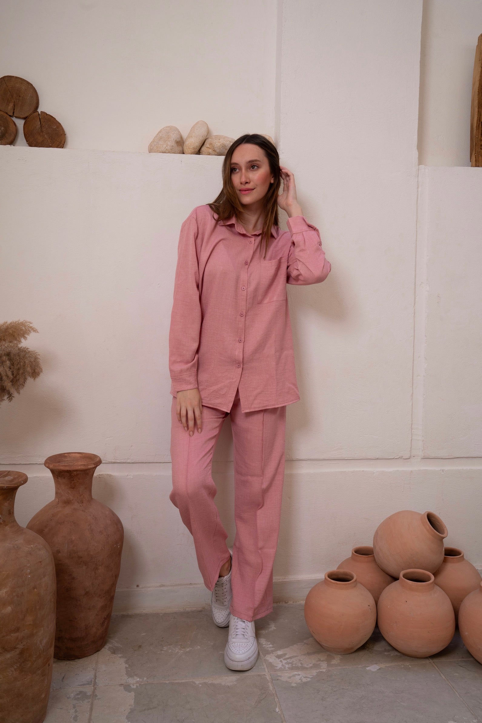 Gumus Linen Pinky Suit