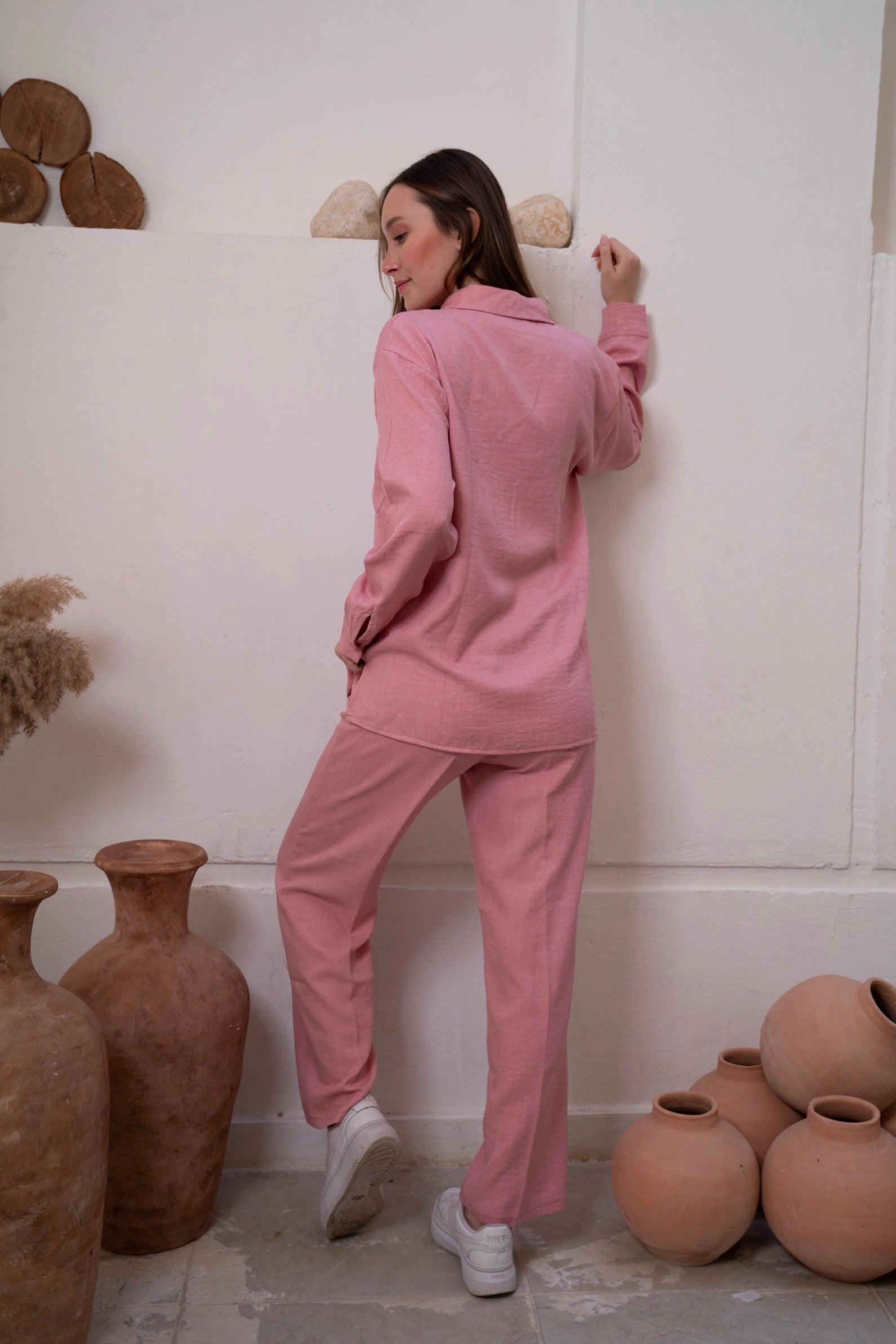 Gumus Linen Pinky Suit