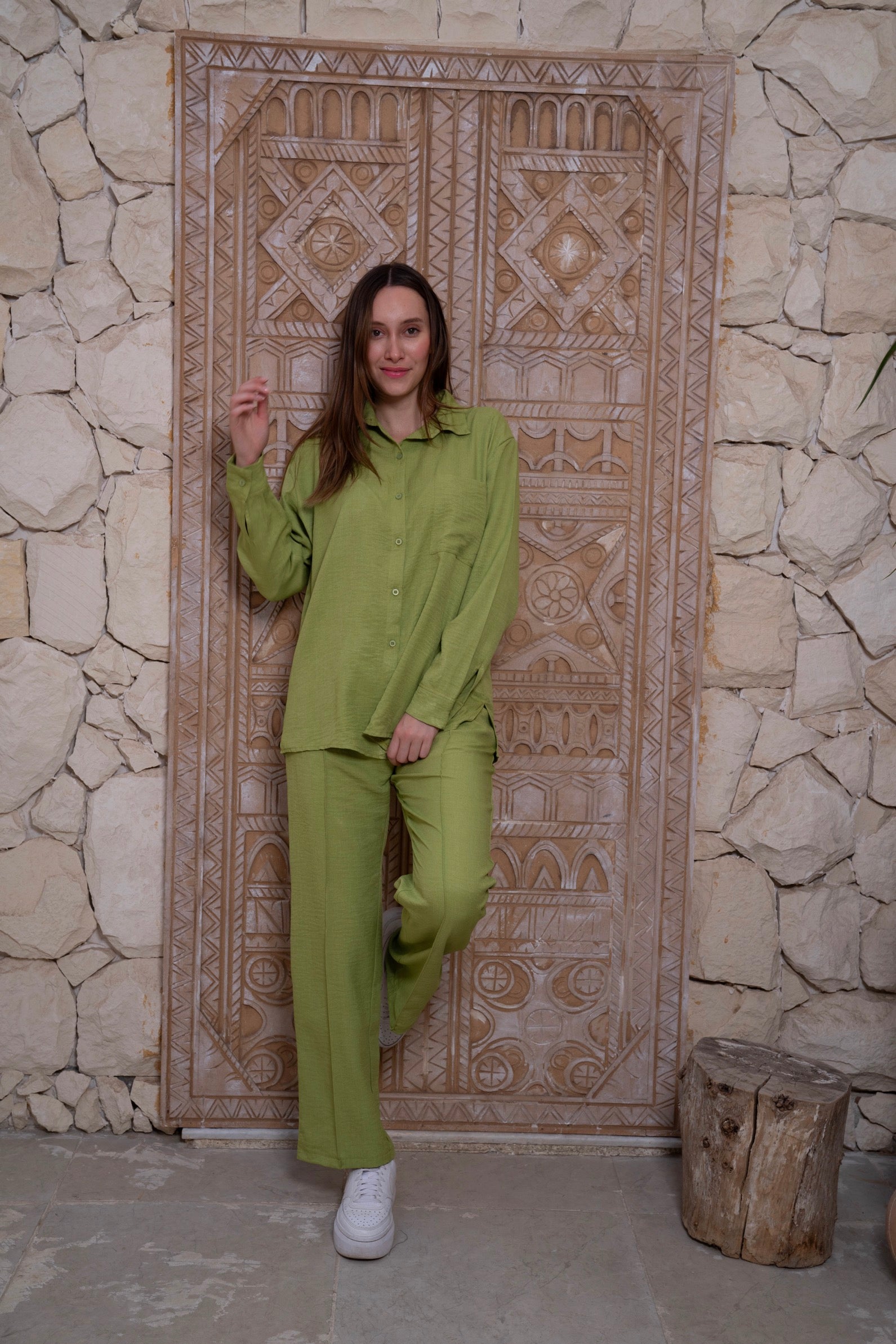 Gumus Linen Green Suit